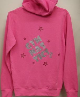 Hoodie Light Pink/Sparkle stars (Junior/Ladies Sizes) - Gymnastics etc.